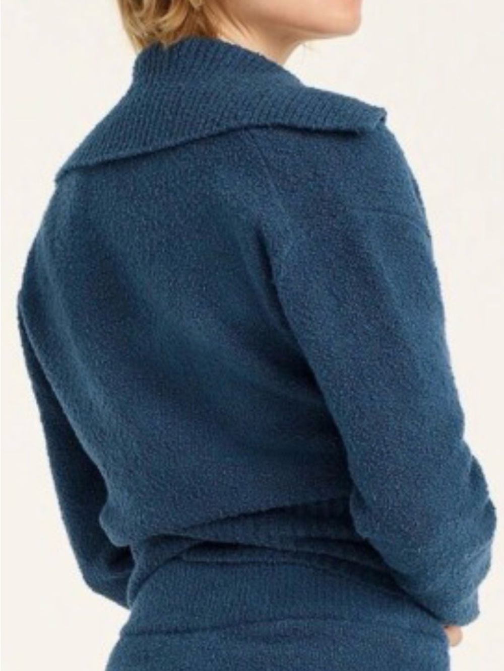 J.Crew Collared Cotton-Blend Boucle Cardigan Sweater-NWT-Midnight-Size MEDIUM - Picture 6 of 11